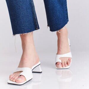 Jeffrey Campbell Teclado Sandals, White Patent, Size 6